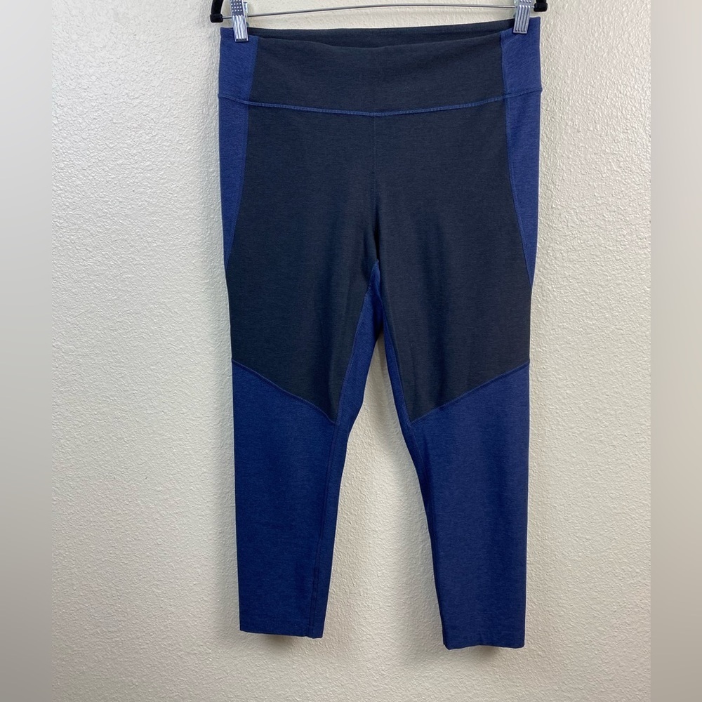 Outdoor Voices Color block Blue Gray Athletic Workout Gym Yoga Leggings size XL